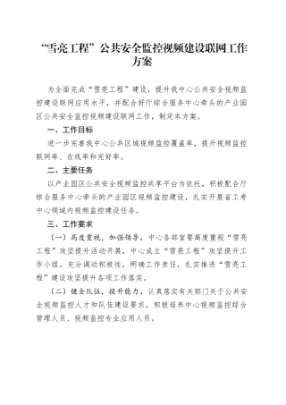“雪亮工程”公共安全监控视频建设联网工作方案.docx