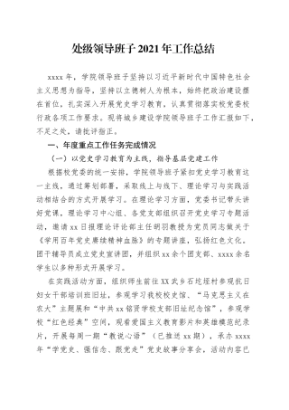 2021年处级领导班子工作总结.docx