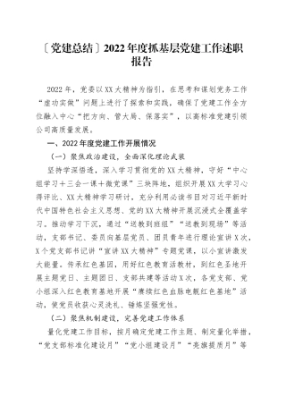2022年度抓基层党建工作述职报告（02）