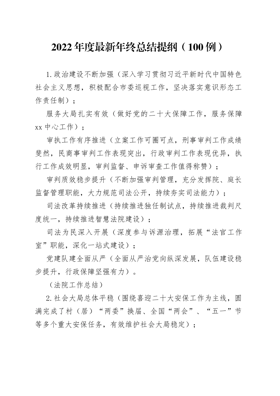 2022年度最新年终总结提纲100例27_第1页